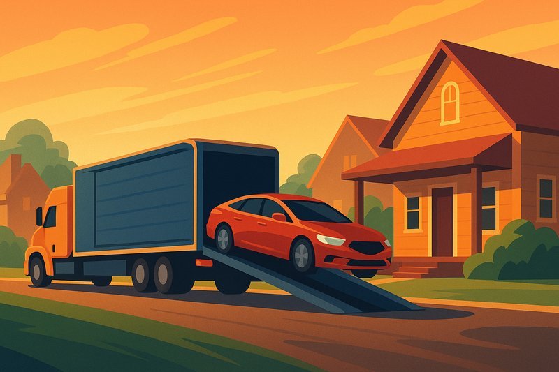 Stylized scene representing military personnel shipping their POV during a PCS move