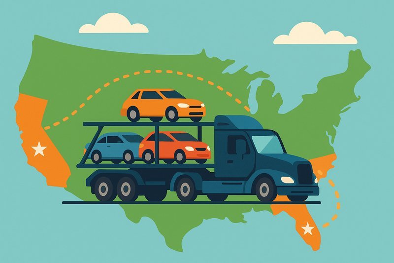 Graphic comparing door-to-door and terminal auto transport services
