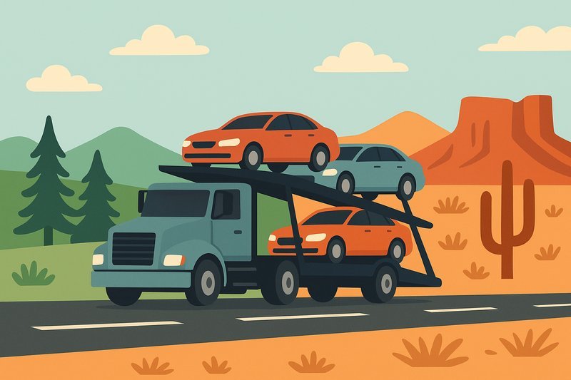 Depiction of purchasing a car out of state and arranging for shipment